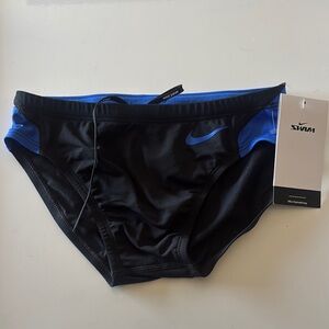 Nike Black and Blue Swim Briefs